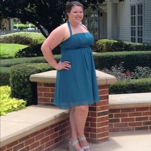 Alfred Angelo Tealness plus size bridesmaid dress